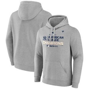 Fanatics NEW Men's New York Yankees 2024 ALCS Locker Room Hoodie Gray Large